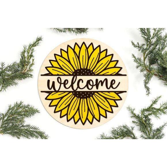 Welcome or Home Sweet Home Laser Cut Custom Wood Signs Gift - Picture 5 of 7